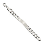 Sterling Silver 7. Engraveable Antiqued Curb Link ID Bracelet view 2