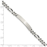 Sterling Silver Engraveable Antiqued Figaro Link ID Bracelet, 7 x 5mm view