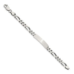 Sterling Silver Engraveable Antiqued Figaro Link ID Bracelet, 8 x 7mm view