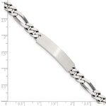 Sterling Silver Engraveable Antiqued Figaro Link ID Bracelet, 8 x 7mm view
