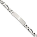 Sterling Silver Engraveable Antiqued Figaro Link ID Bracelet, 8 x 7mm