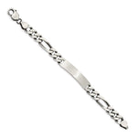 Sterling Silver Engraveable Antiqued Figaro Link ID Bracelet, 7 x 8mm view