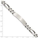 Sterling Silver Engraveable Antiqued Figaro Link ID Bracelet, 8 x 8mm view