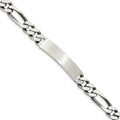 Sterling Silver Engraveable Antiqued Figaro Link ID Bracelet, 8 x 8mm