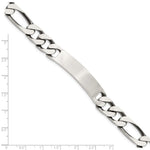 Sterling Silver Engraveable Antiqued Figaro Link ID Bracelet view