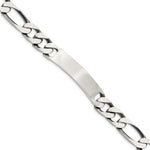 Sterling Silver Engraveable Antiqued Figaro Link ID Bracelet view