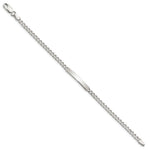 Sterling Silver Polished Engraveable Curb Link ID Bracelet, 7 x 4mm view