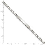 Sterling Silver Polished Engraveable Curb Link ID Bracelet, 7 x 4mm view