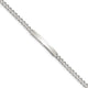 Sterling Silver Polished Engraveable Curb Link ID Bracelet, 7 x 4mm