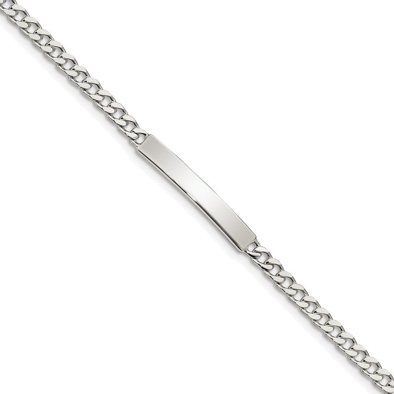 Sterling silver curb link engravable ID bracelet