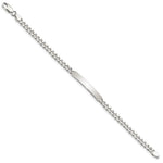 Sterling Silver Polished Engraveable Curb Link ID Bracelet, 7 x 5mm view