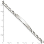 Sterling Silver Polished Engraveable Curb Link ID Bracelet, 8 x 5mm view