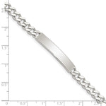 Sterling Silver Polished Engraveable Curb Link ID Bracelet, 7 x 6mm view
