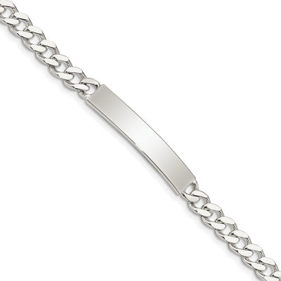 Sterling silver curb link engravable ID bracelet