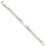 Sterling Silver Polished Engraveable Curb Link ID Bracelet, 7 x 7mm view