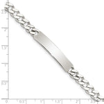 Sterling Silver Polished Engraveable Curb Link ID Bracelet, 7 x 7mm view