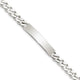 Sterling Silver Polished Engraveable Curb Link ID Bracelet, 7 x 7mm