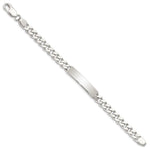 Sterling Silver Polished Engraveable Curb Link ID Bracelet, 7 x 8mm view