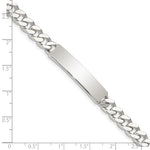 Sterling Silver Polished Engraveable Curb Link ID Bracelet, 7 x 8mm view