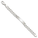 Sterling Silver Polished Engraveable Curb Link ID Bracelet, 8 x 9mm view