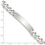 Sterling Silver Polished Engraveable Curb Link ID Bracelet, 8 x 9mm view
