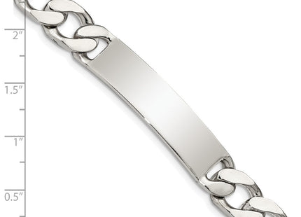 Sterling Silver Polished Engraveable Curb Link ID Bracelet