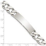 Sterling Silver Polished Engraveable Curb Link ID Bracelet, 7.5 x 10mm view