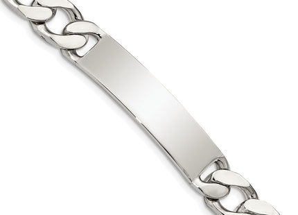 Sterling Silver Polished Engraveable Curb Link ID Bracelet