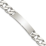 Sterling Silver Polished Engraveable Curb Link ID Bracelet, 7.5 x 10mm view