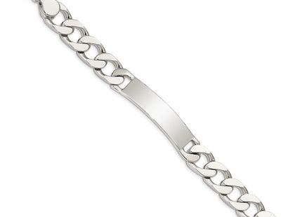 Sterling Silver Polished Engraveable Curb Link ID Bracelet