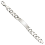 Sterling Silver Polished Engraveable Curb Link ID Bracelet, 7.5 x 11mm view