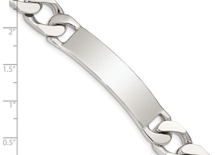 Sterling Silver Polished Engraveable Curb Link ID Bracelet