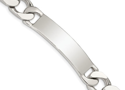 Sterling Silver Polished Engraveable Curb Link ID Bracelet