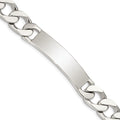 Sterling Silver Polished Engraveable Curb Link ID Bracelet, 7.5 x 11mm