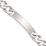 Sterling Silver Polished Engraveable Curb Link ID Bracelet, 7.5 x 11mm view