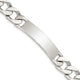 Sterling Silver Polished Engraveable Curb Link ID Bracelet, 7.5 x 11mm