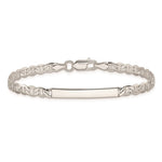 Sterling Silver Polished Engraveable Anchor Link ID Bracelet, 7 x 4mm view