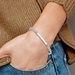 Sterling Silver Polished Engraveable Anchor Link ID Bracelet, 7 x 4mm view