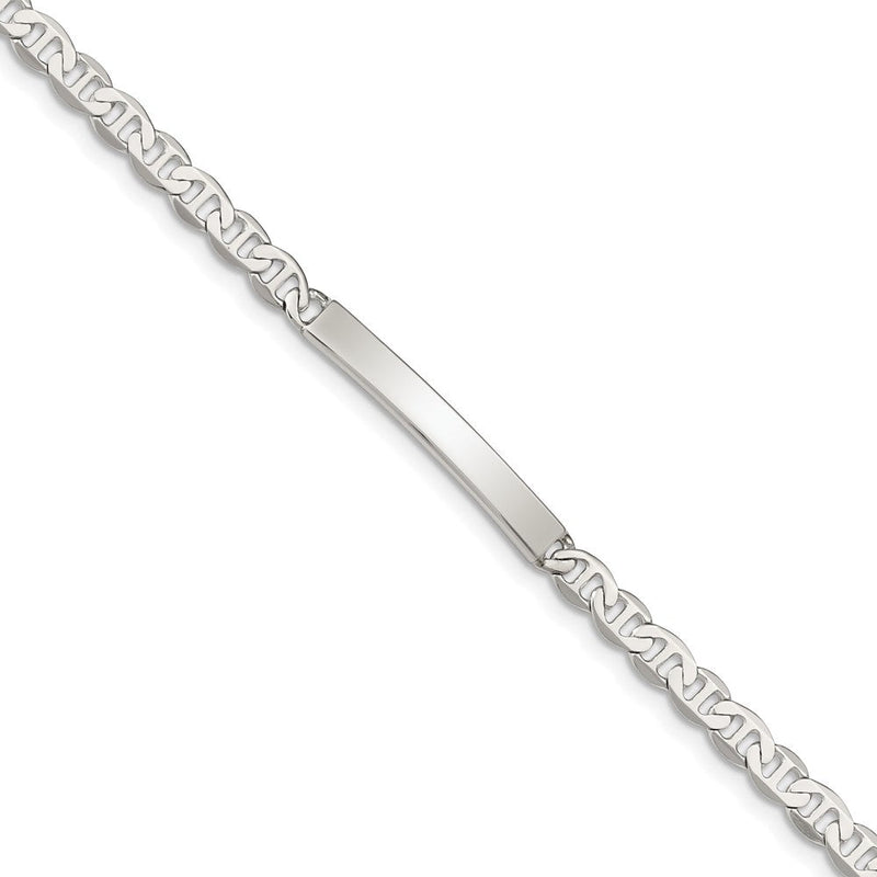 Sterling silver anchor link anchor ID bracelet