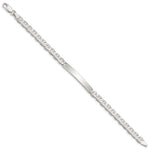 Sterling Silver Polished Engraveable Anchor Link ID Bracelet, 7 x 5mm view