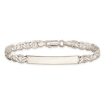 Sterling Silver Polished Engraveable Anchor Link ID Bracelet, 7 x 5mm view
