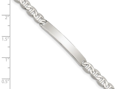 Sterling Silver Polished Engraveable Anchor Link ID Bracelet