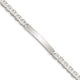 Sterling Silver Polished Engraveable Anchor Link ID Bracelet, 7 x 5mm