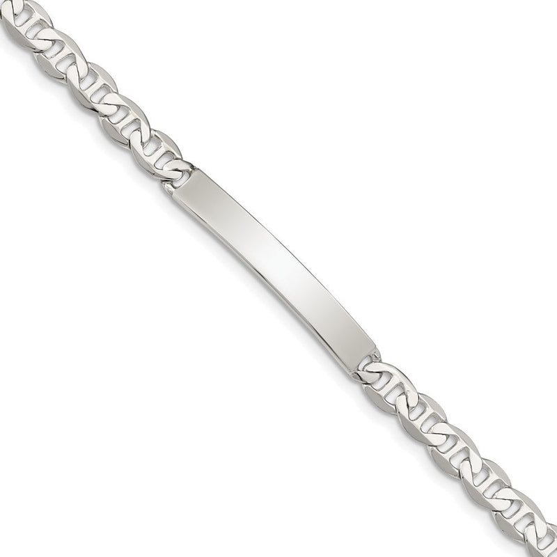 Sterling silver anchor link anchor ID bracelet