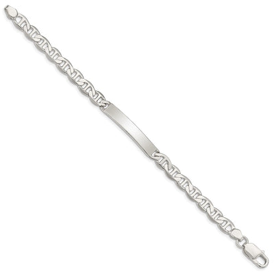 Sterling Silver Engraveable Anchor Link ID Bracelet