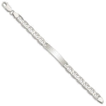 Sterling Silver Polished Engraveable Anchor Link ID Bracelet, 7 x 8mm view