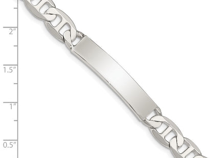 Sterling Silver Polished Engraveable Anchor Link ID Bracelet