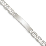 Sterling Silver Polished Engraveable Anchor Link ID Bracelet, 7 x 8mm view