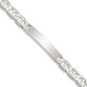 Sterling Silver Polished Engraveable Anchor Link ID Bracelet, 7 x 8mm