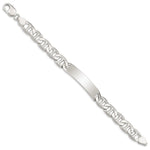 Sterling Silver 8. Polished Engraveable Anchor Link ID Bracelet view 3